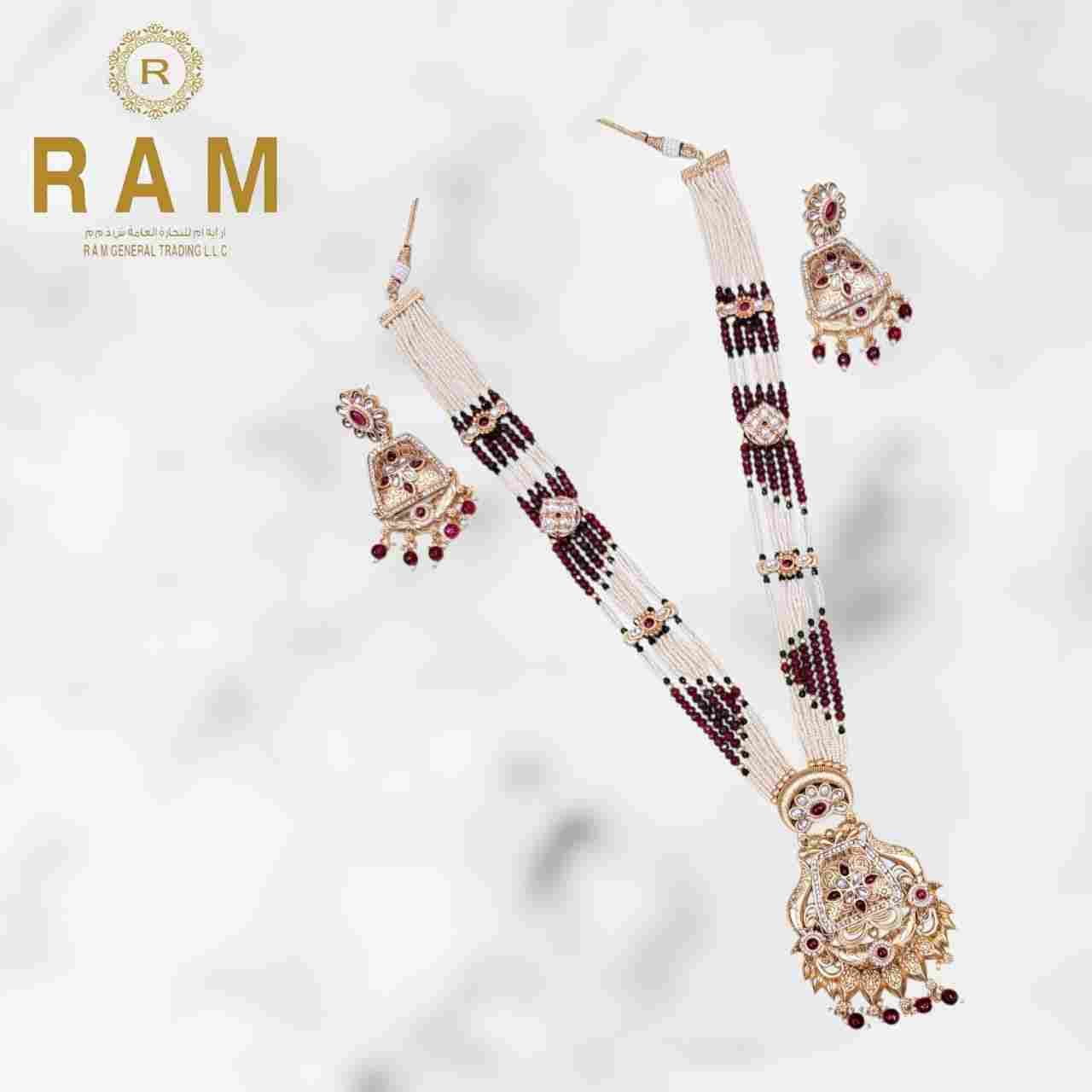 BRASS LONG NECKLESS WITH EARINGS
