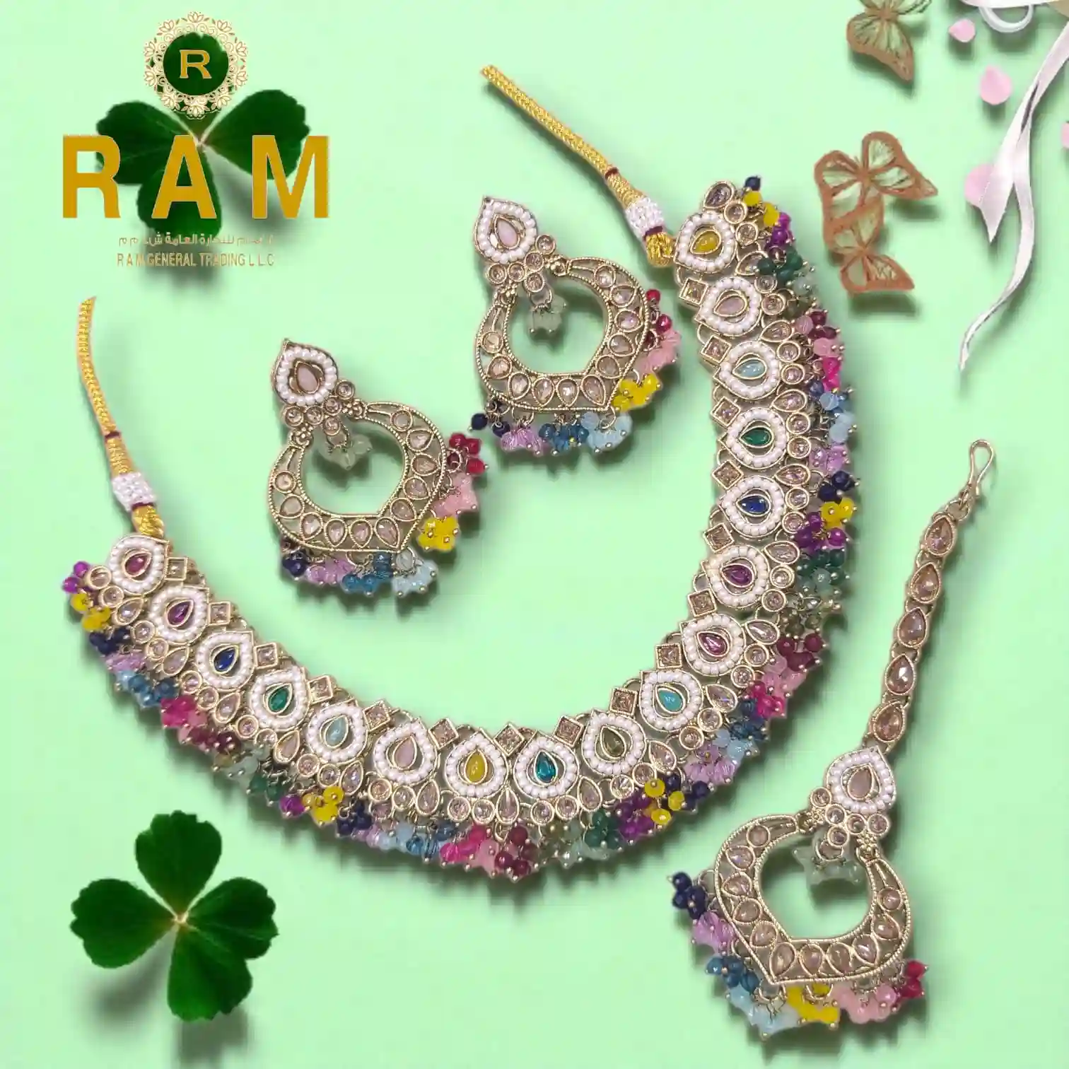 POLKI NECKLESS WITH EARINGS