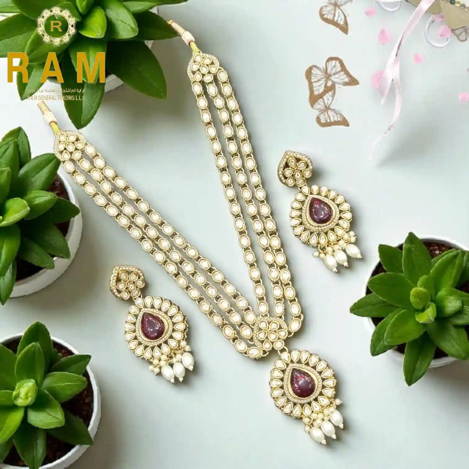POLKI NECKLESS WITH EARINGS