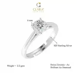 Clara Pure Real 925 Sterling Silver Adjustable Ring Band | Multiple Design Options | Gift for Women and Girls